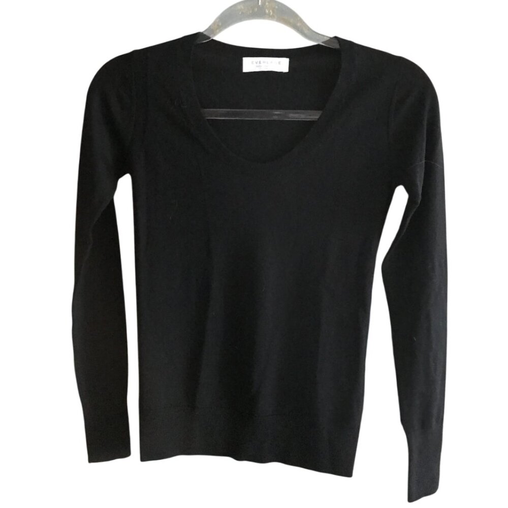 Everlane Wool Blend Top Scoop neck XXS black